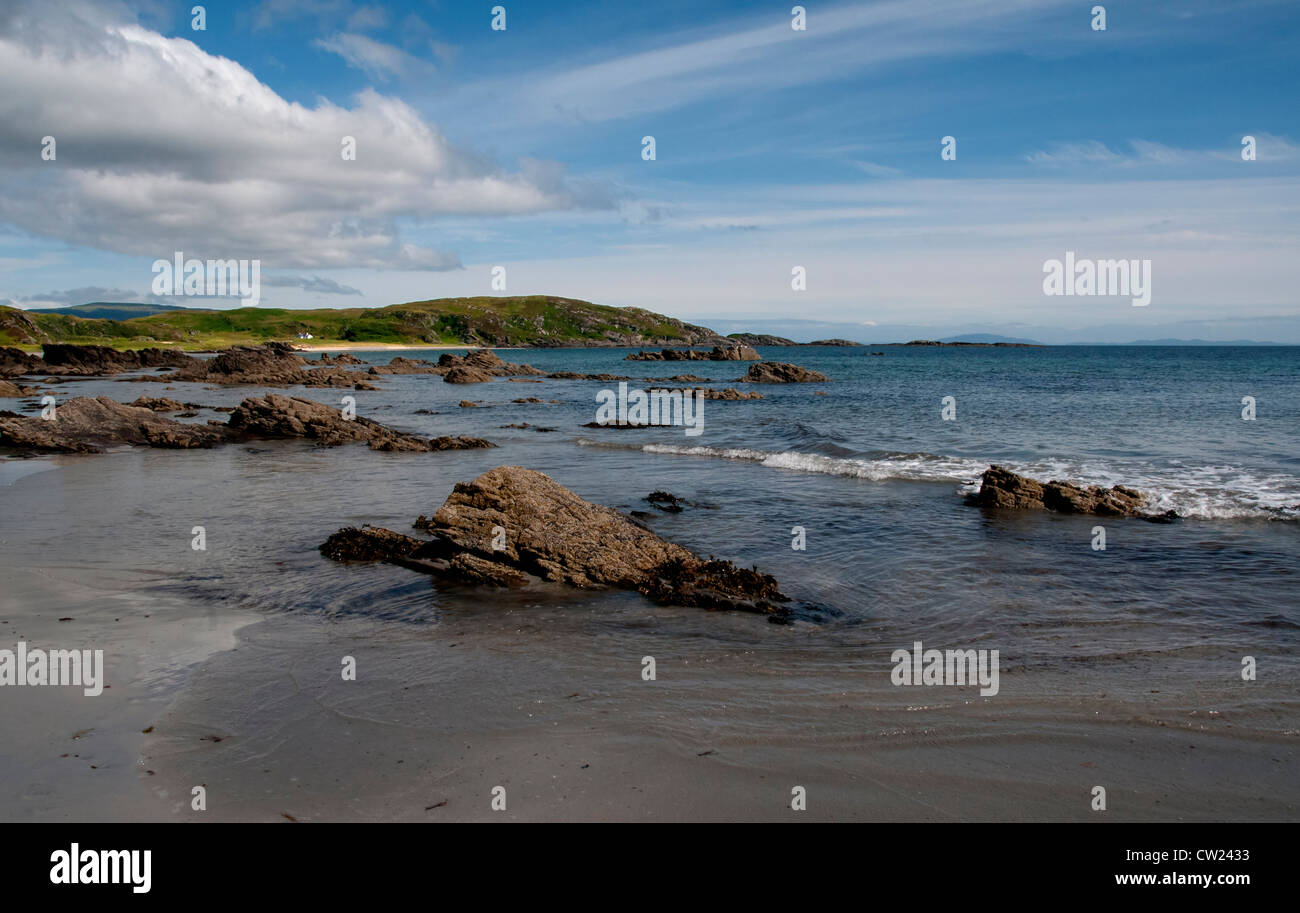 Un paisaje de playa ardalanish Isle Of Mull, frente a la costa oeste de Escocia. Foto de stock