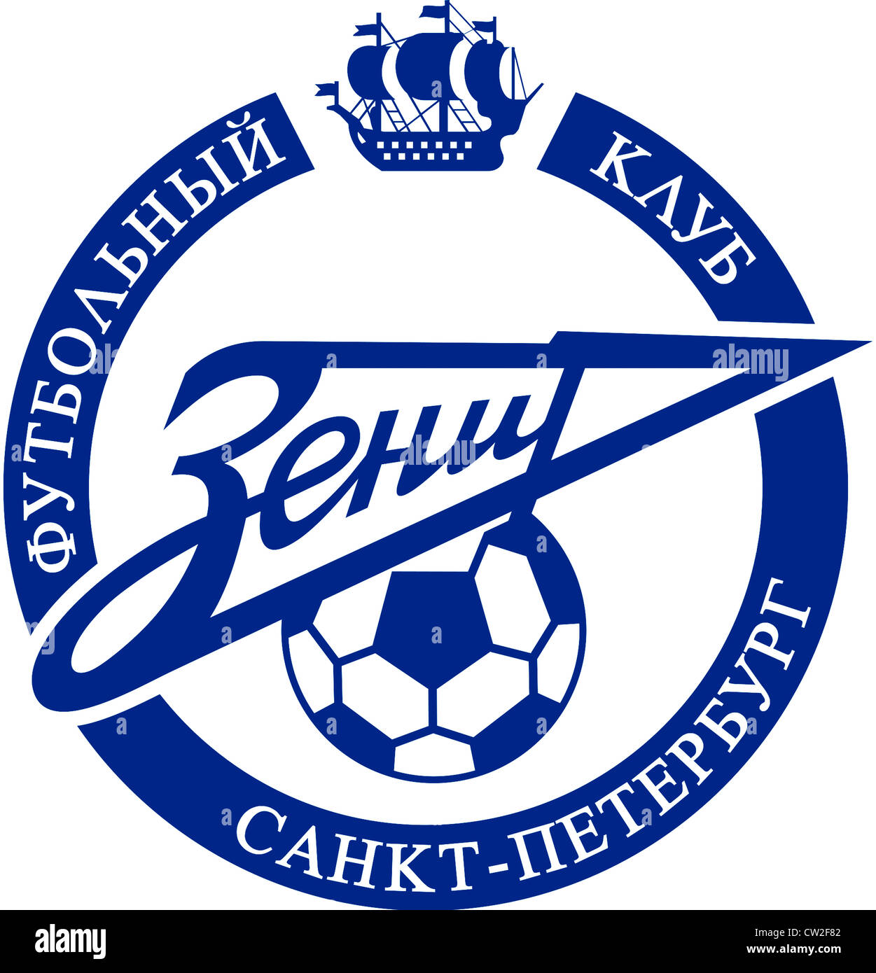 Logotipo de la federación de fútbol FK Zenit San Petersburgo. Foto de stock