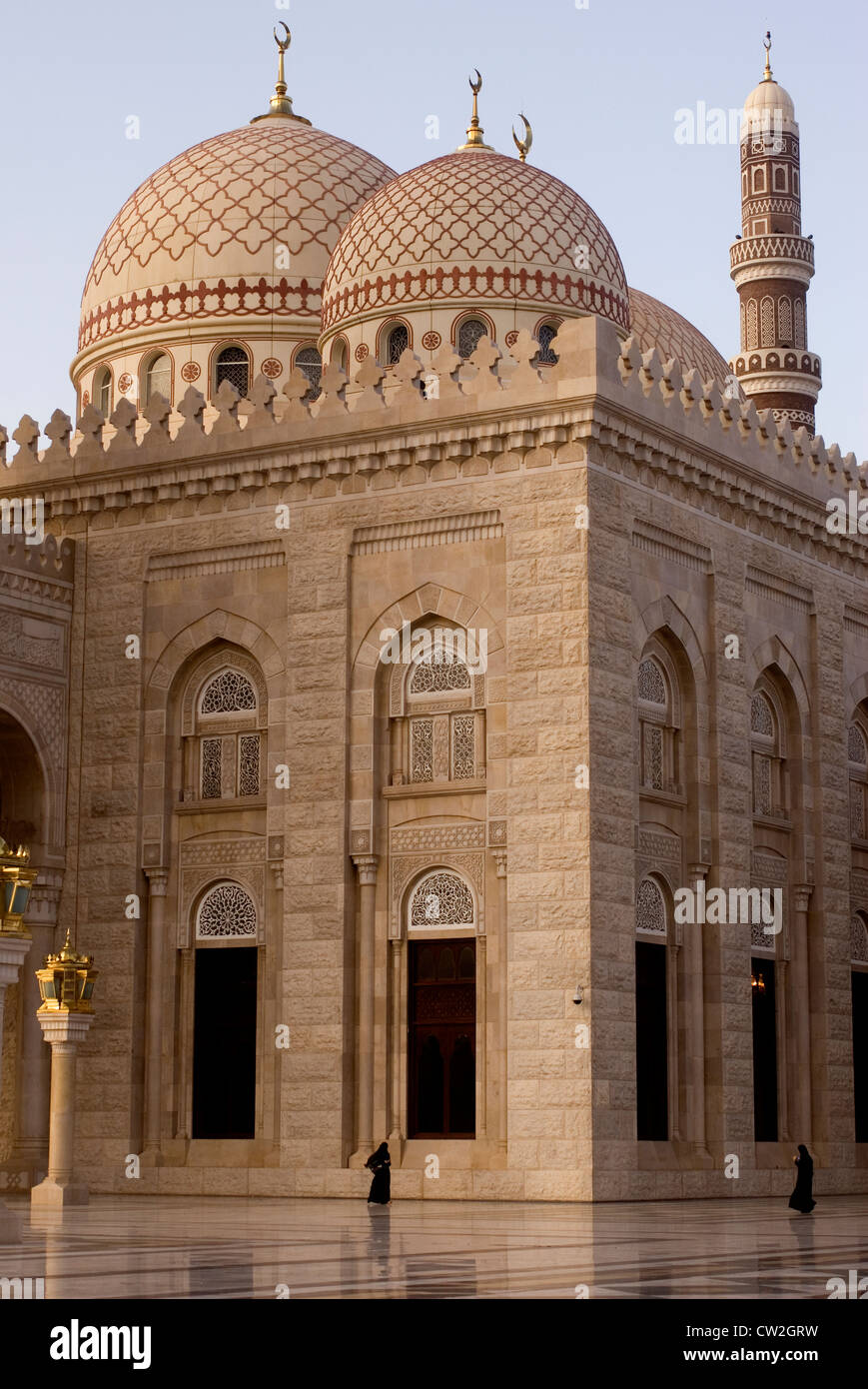 Al Raaess Mezquita, Sana'a, un sitio del Patrimonio Mundial de la UNESCO, Yemen, Asia occidental, la Península Arábiga. Foto de stock