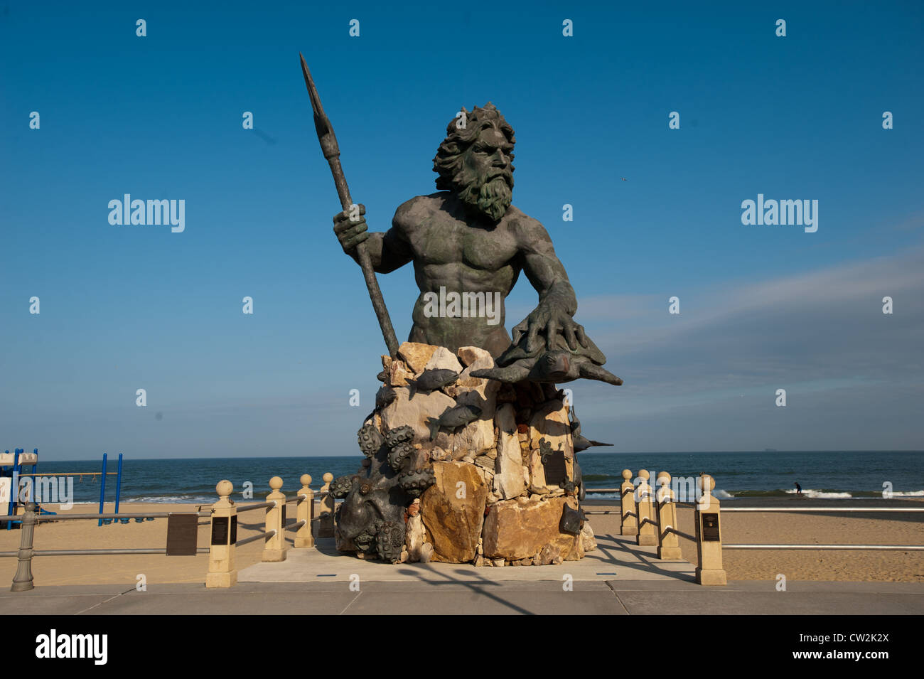 El Rey estatua de Neptuno, Virginia Beach Foto de stock