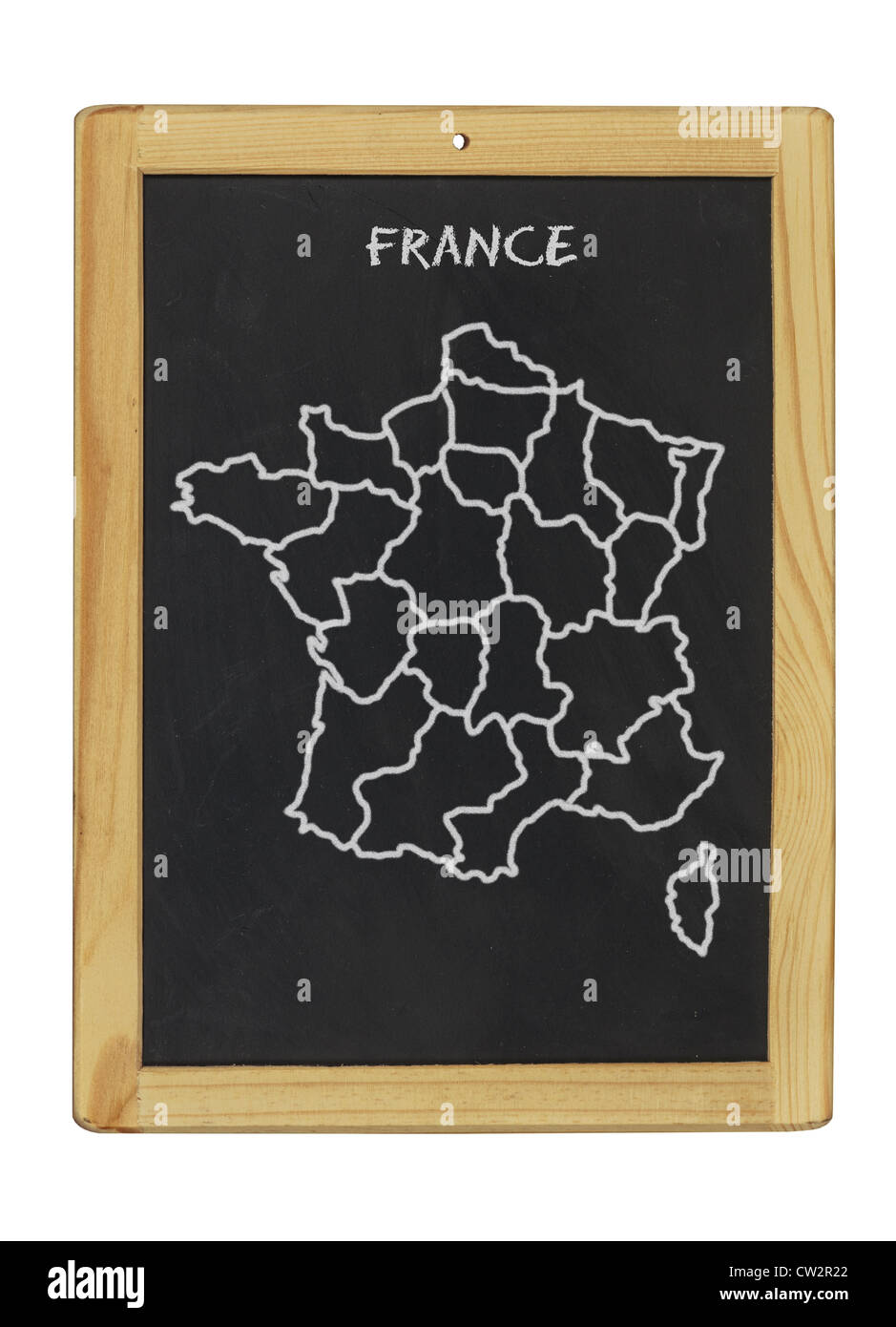 Mapa de Francia en una pizarra Foto de stock