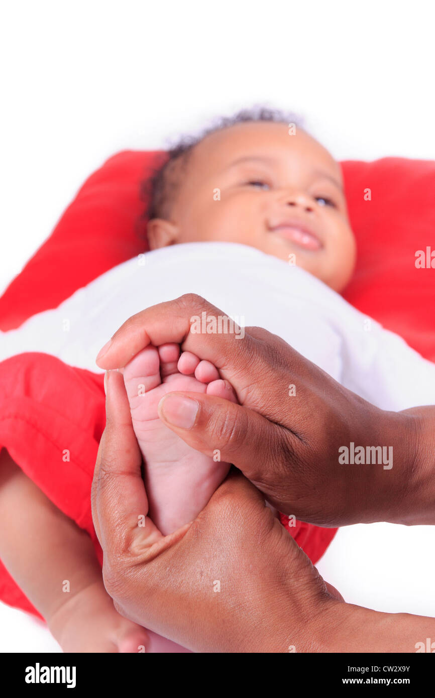 Bebe Recien Nacido Americano Africano Negro De Pie Fotografia De Stock Alamy