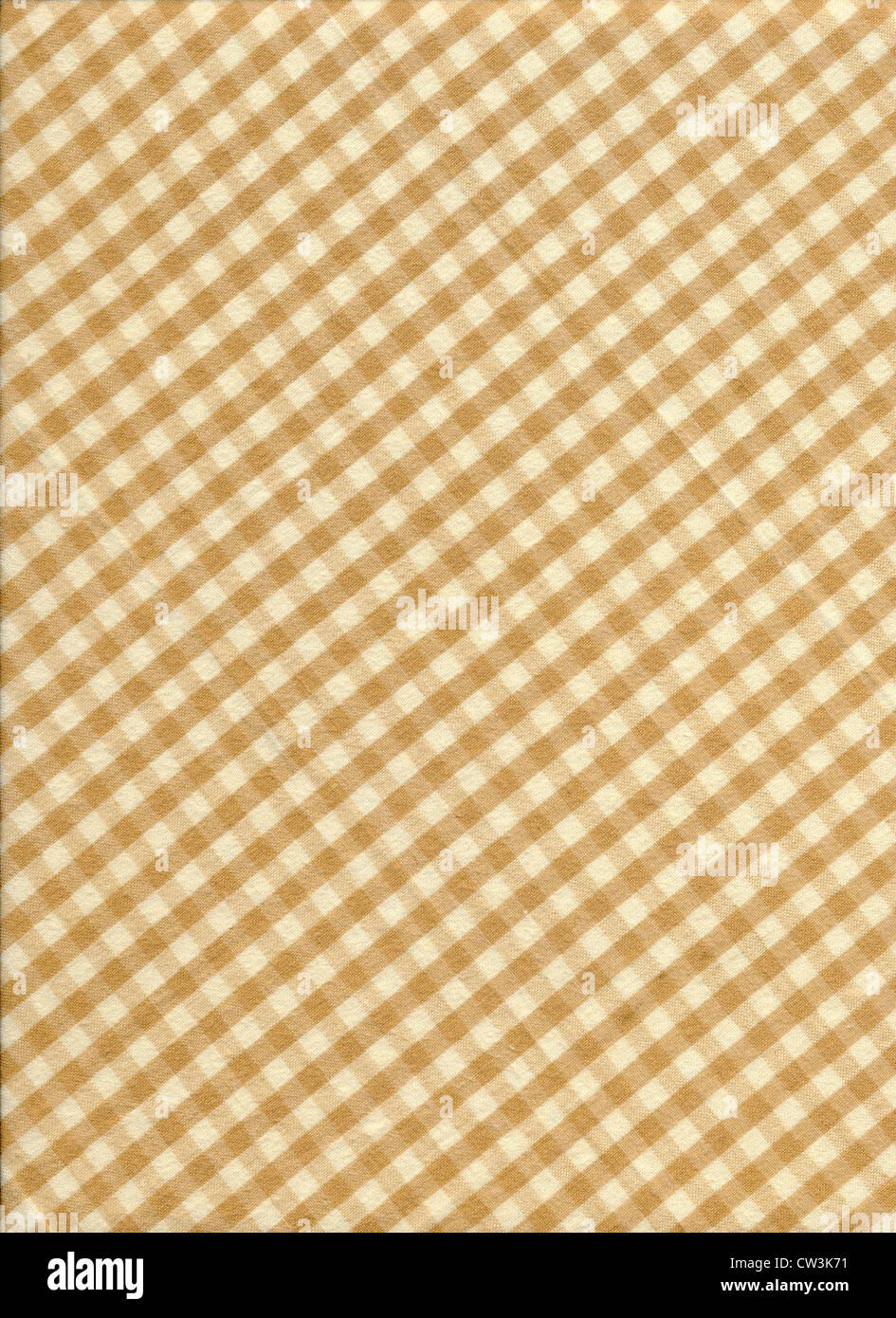 Diagonal blanca y marrón a cuadros tela de fondo. Foto de stock
