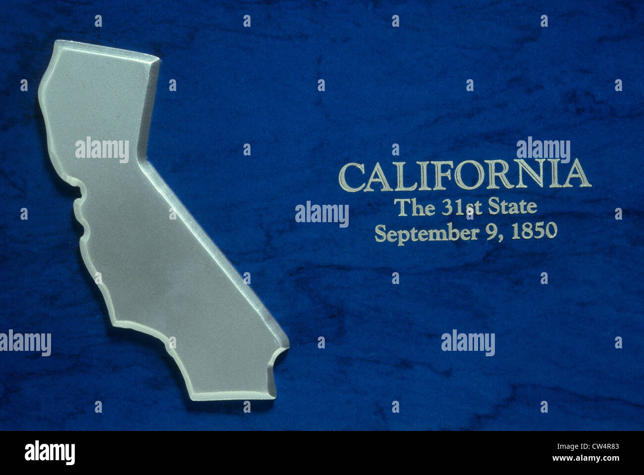Mapa de plata de California Foto de stock