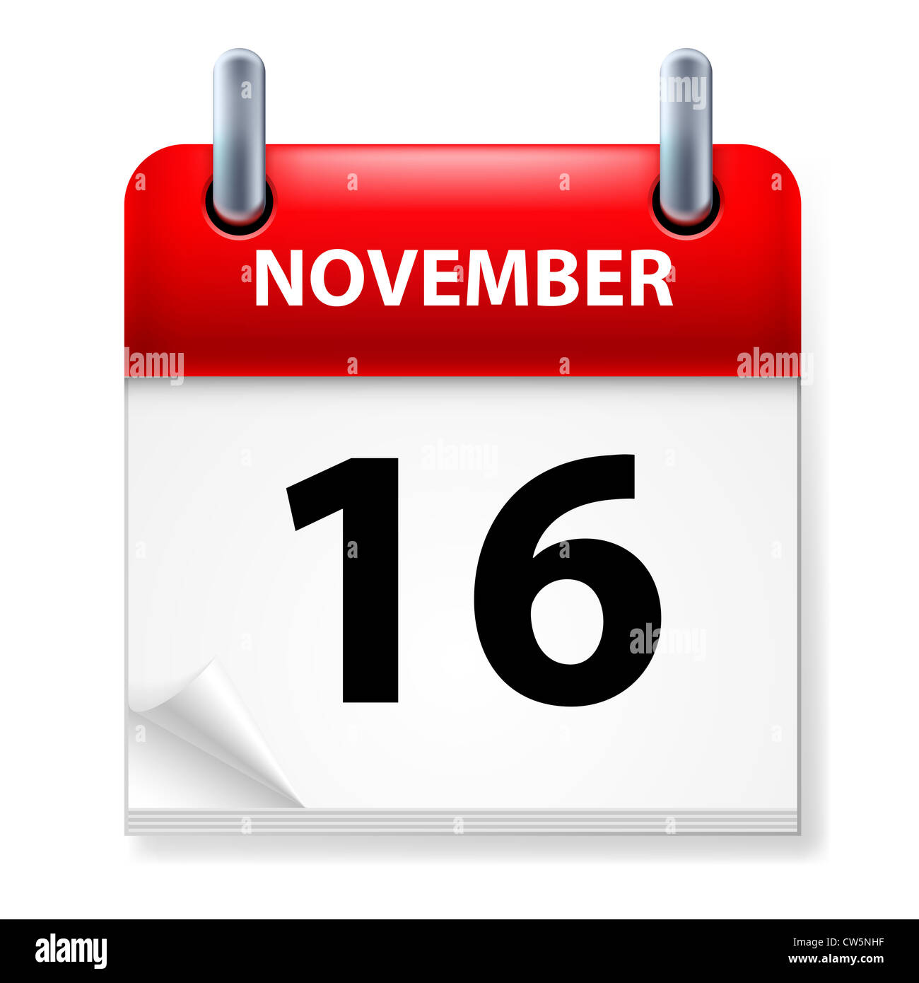 16º en noviembre icono Calendario sobre fondo blanco. Foto de stock