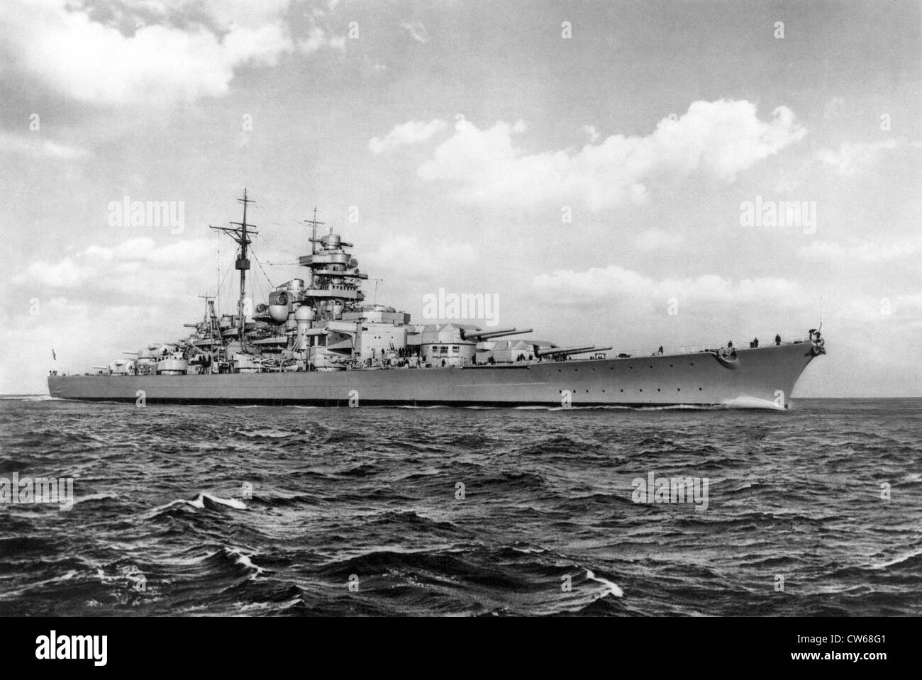 El acorazado "Bismarck", la Segunda Guerra Mundial. Foto de stock