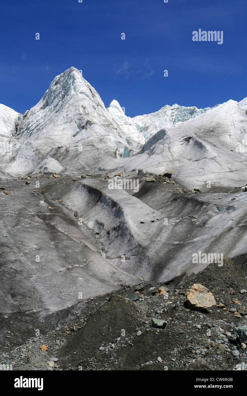 El hielo de la pers Vadret Gletscher (Pers), Suiza, Grigon, Engadine, Bernina-Diavolezza Foto de stock