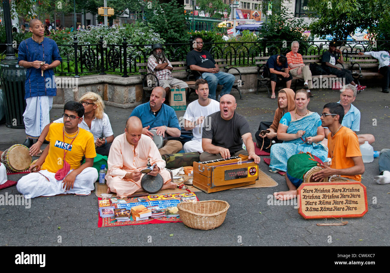 Hara Krishna Union Square de Manhattan de la ciudad de Nueva York Foto de stock