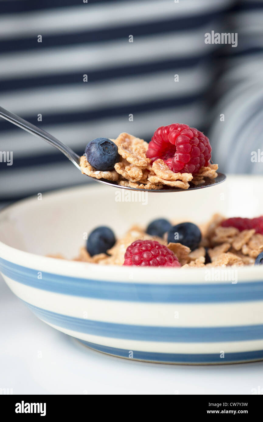 Copos de cereales integrales. Cereales integrales para el desayuno en tarro  sobre la mesa de la cocina Fotografía de stock - Alamy