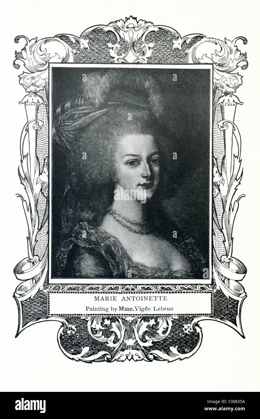 María Antonieta, esposa del Rey Luis XVI de Francia, fue el 15º hijo de la emperatriz María Teresa de Austria. Foto de stock