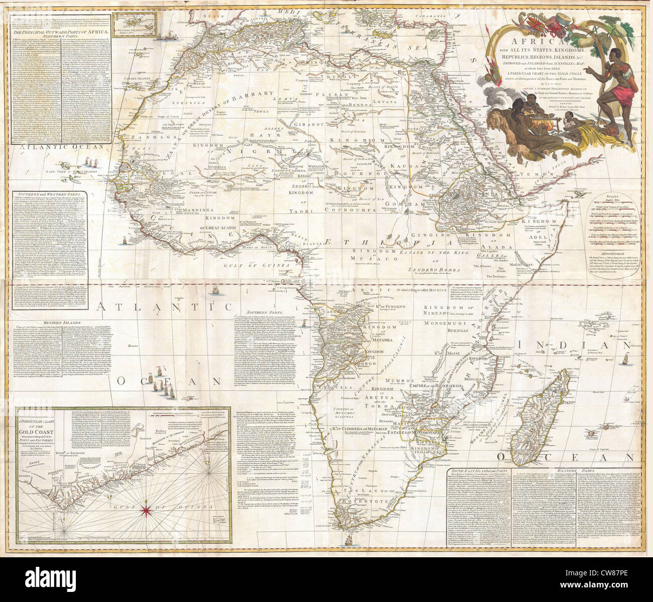 1787 Boulton - Sayer Wall Mapa de África Foto de stock