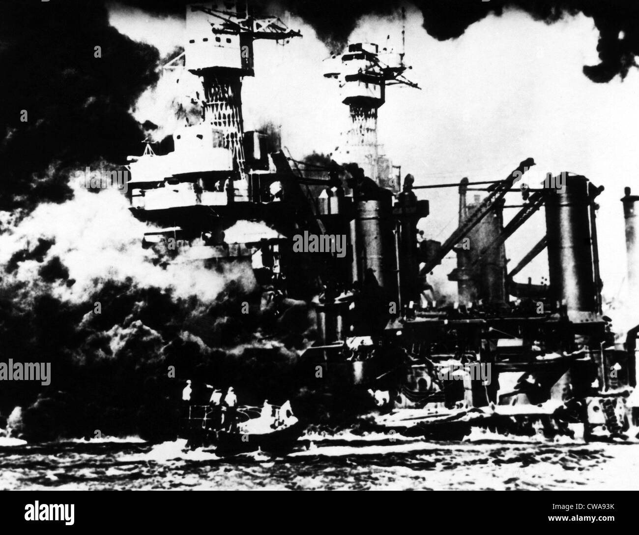 El ataque japonés sobre Pearl Harbor, el 7 de diciembre de 1941. Cortesía: CSU Archives/Everett Collection Foto de stock