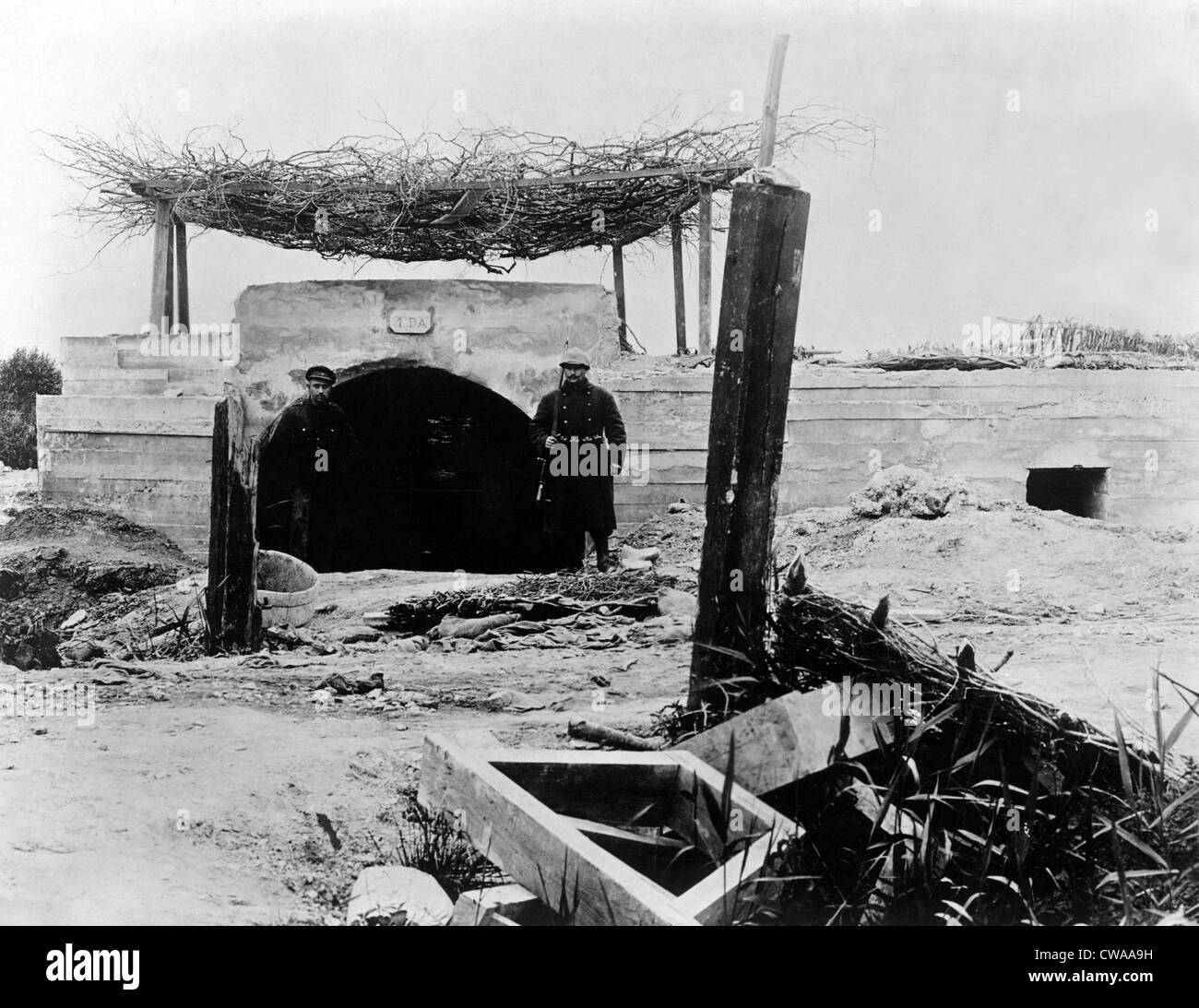 La I Guerra Mundial: una caseta de hormigón para la artillería en el frente belga, 1918. Cortesía: CSU Archives / Everett Collection Foto de stock