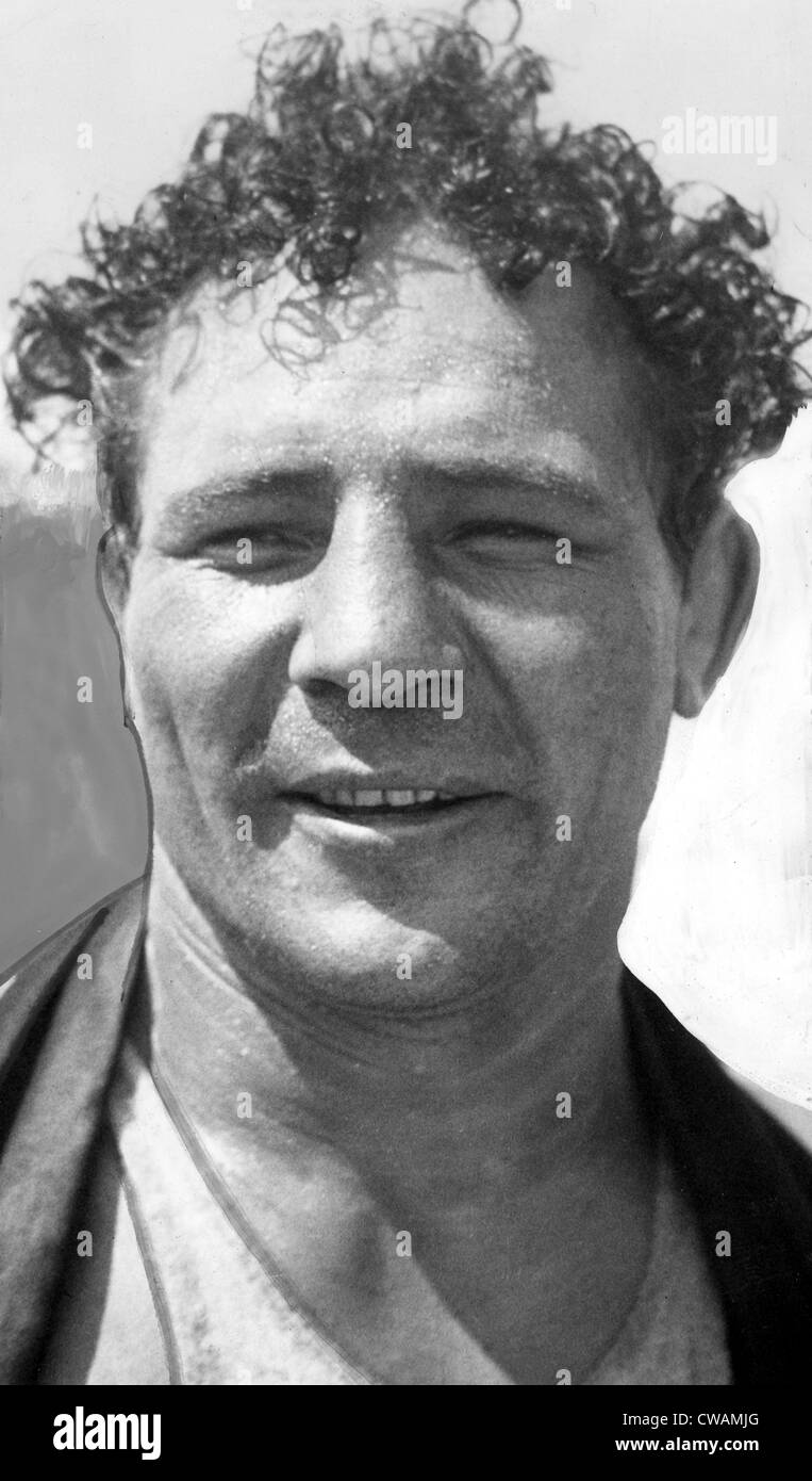 Max Baer Sor (1909-1959) durante el entrenamiento en Asbury Park, NJ para el título bout con Bruno Carnera, en Junio 14th, 6/2/34. Cortesía de: Foto de stock