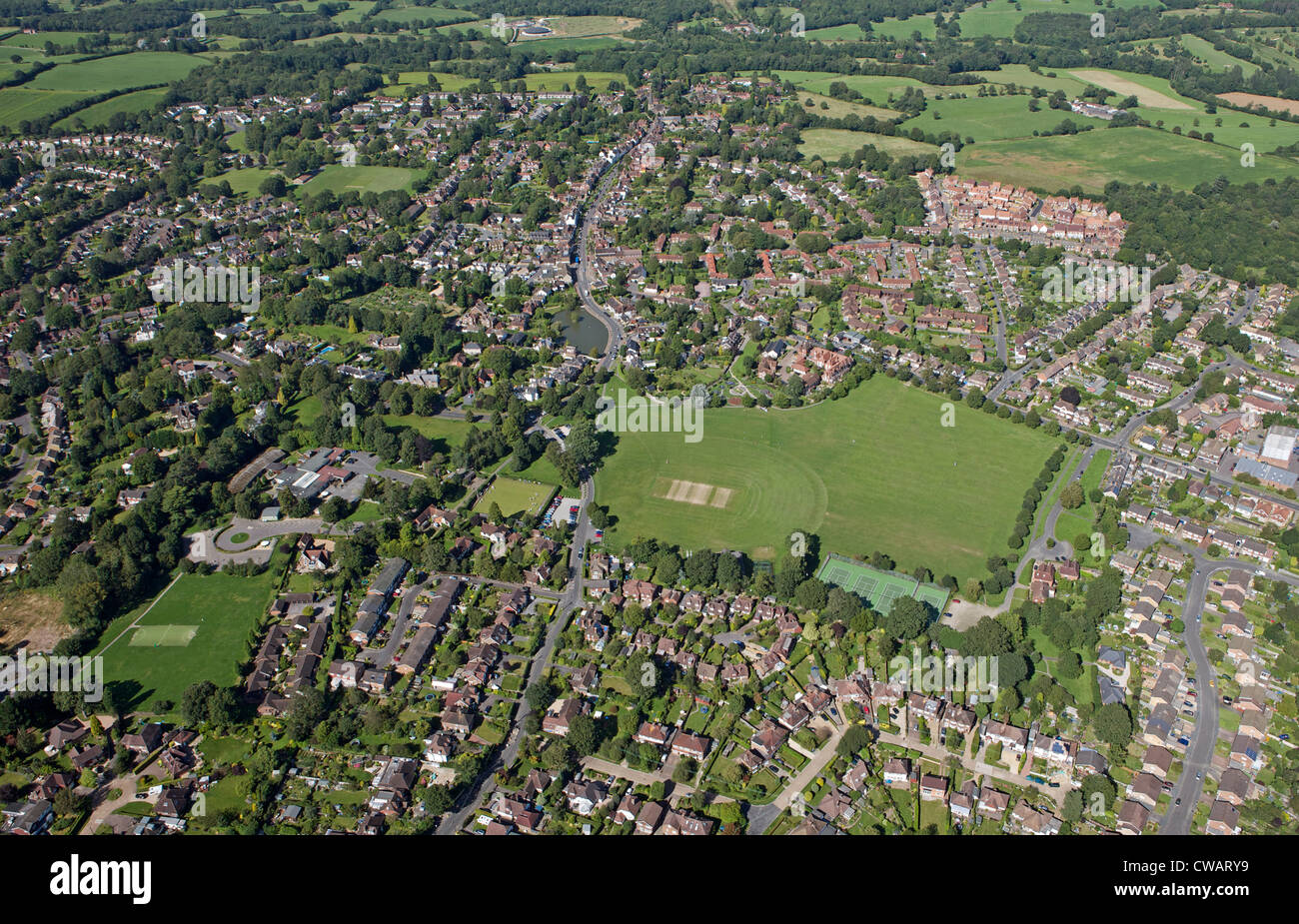 Vista aérea de la aldea de Lindfield cerca Haywards Heath, Sussex Foto de stock