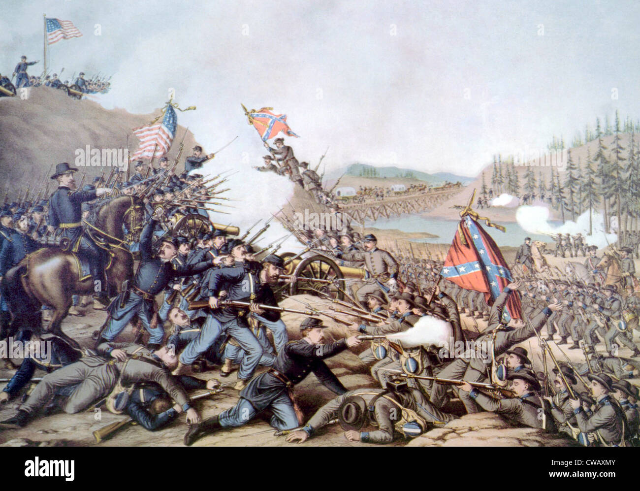 La batalla de Franklin, 30 de noviembre de 1864 Foto de stock