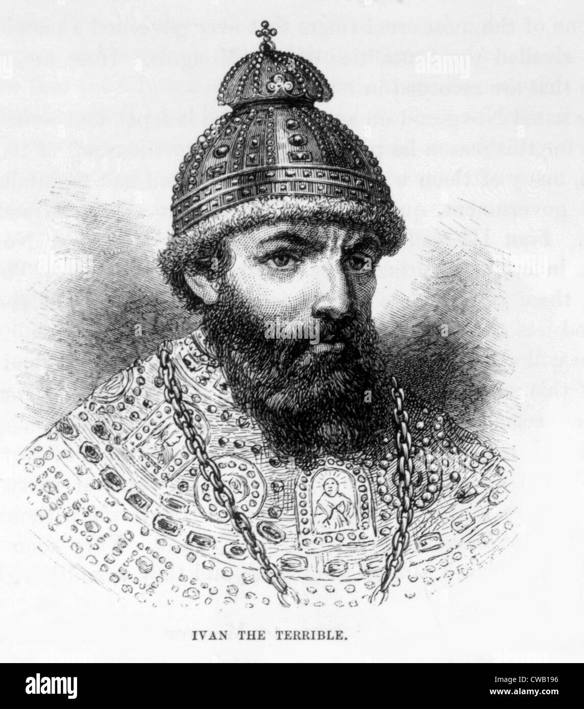 El Zar Iván IV (aka), Iván el Terrible (1530-1584), grabado 1886 Foto de stock
