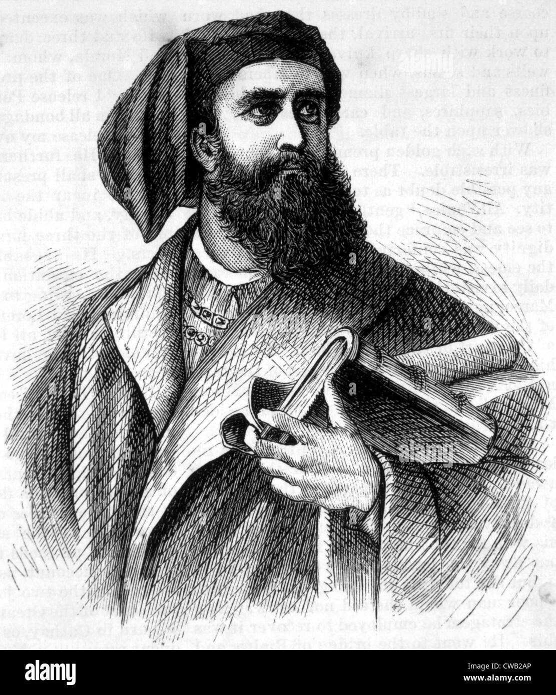 Marco Polo (ca. 1254- ca. 1324), grabado de Harper's mensual, 1872 Foto de stock