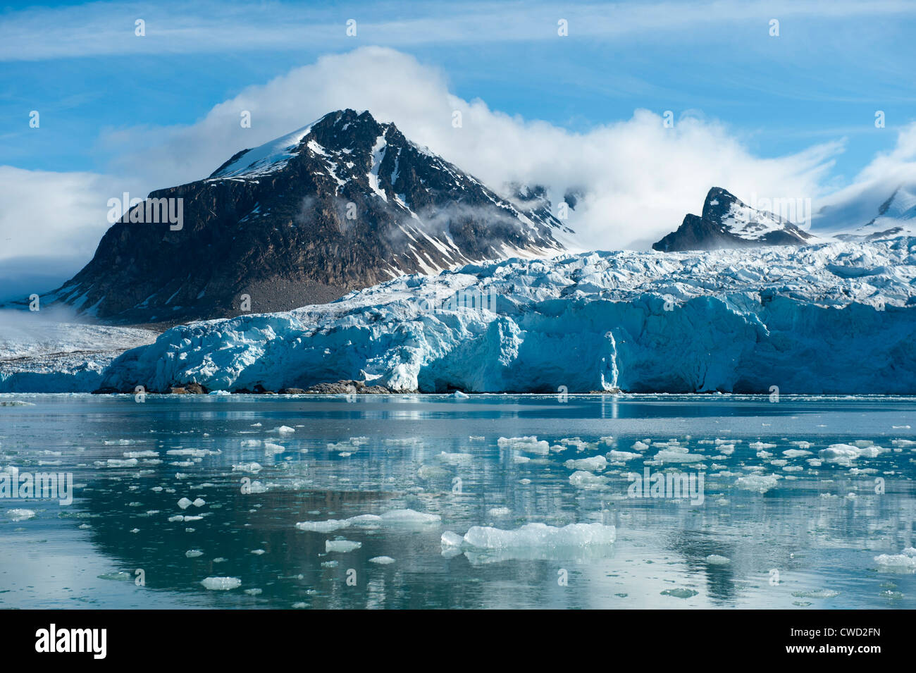 Smeerenburg glaciar ártico Svalbard, Spitsbergen, Foto de stock