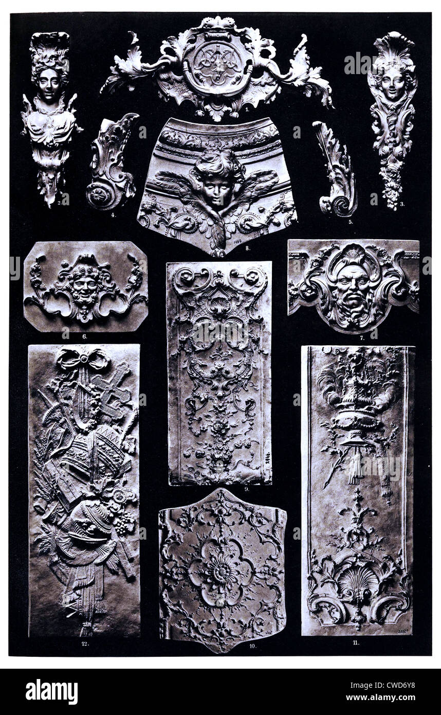 Xvii y XVIII. Siglo Chapa y tallado en madera Foto de stock