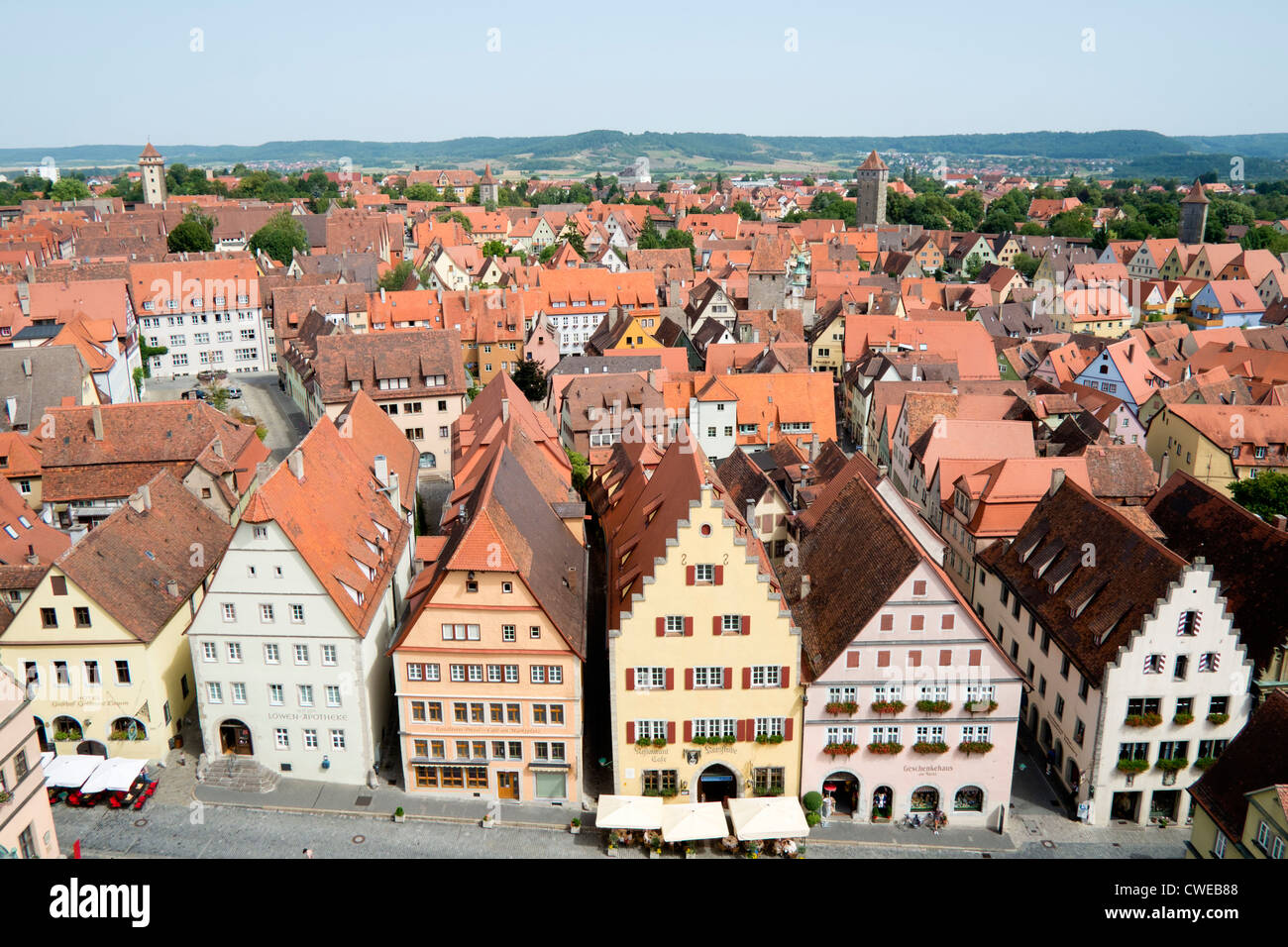 Rothenburg ob der Tauber medieval en Baviera, Alemania Foto de stock