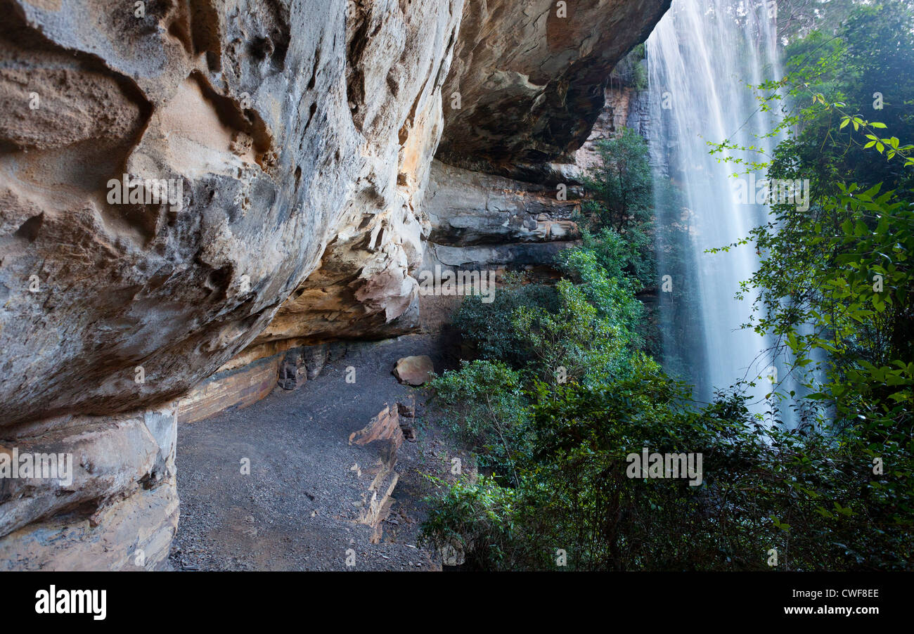 Nacional inferior cae una cascada en el Royal National Park, NSW, Australia Foto de stock