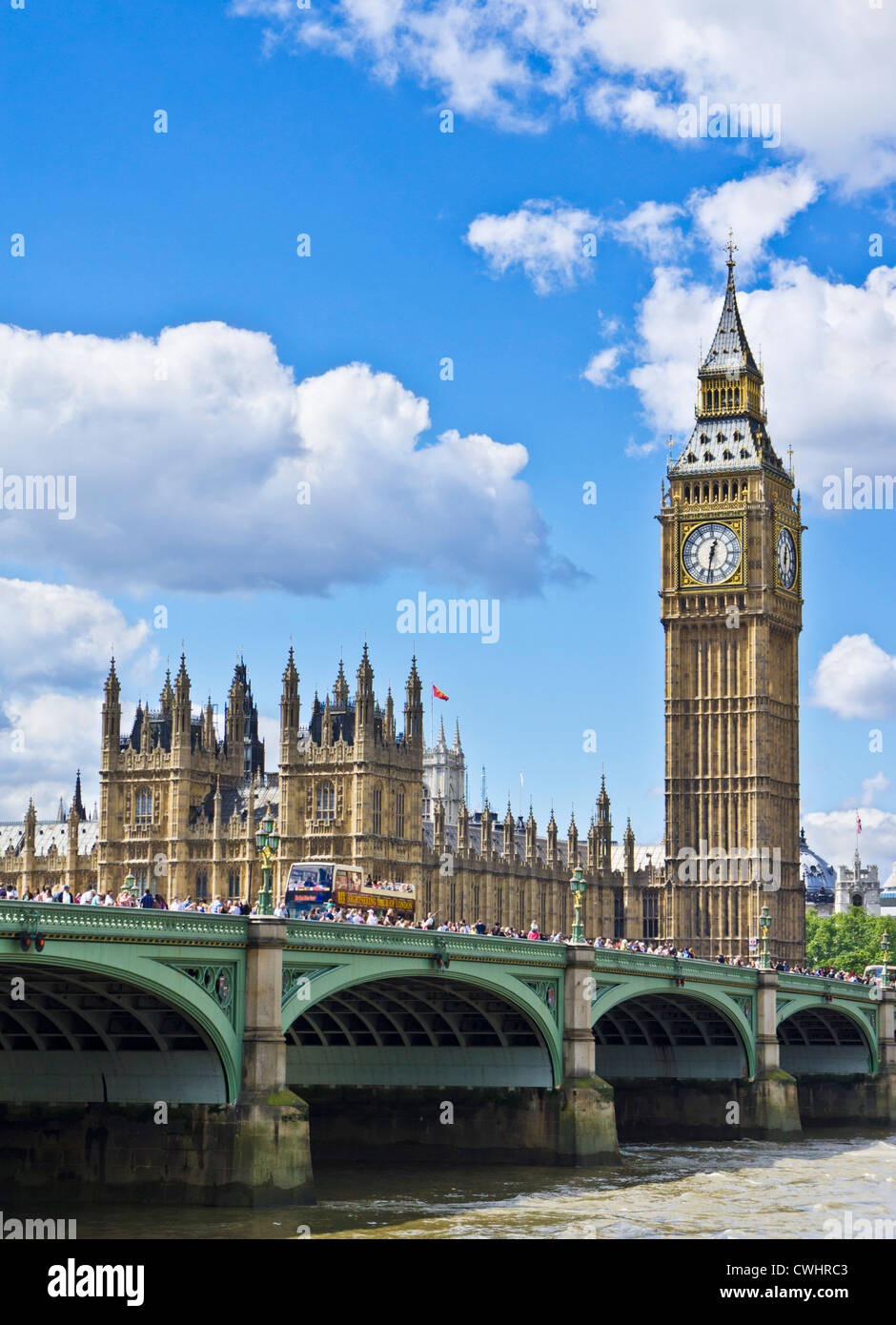 Londres, Las Casas del Parlamento y el Big Ben Inglaterra GB UK EU Europa Foto de stock