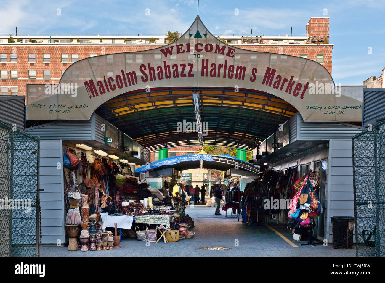 Malcolm Shabazz Mercado de Harlem, Manhattan, Ciudad de Nueva York Foto de stock