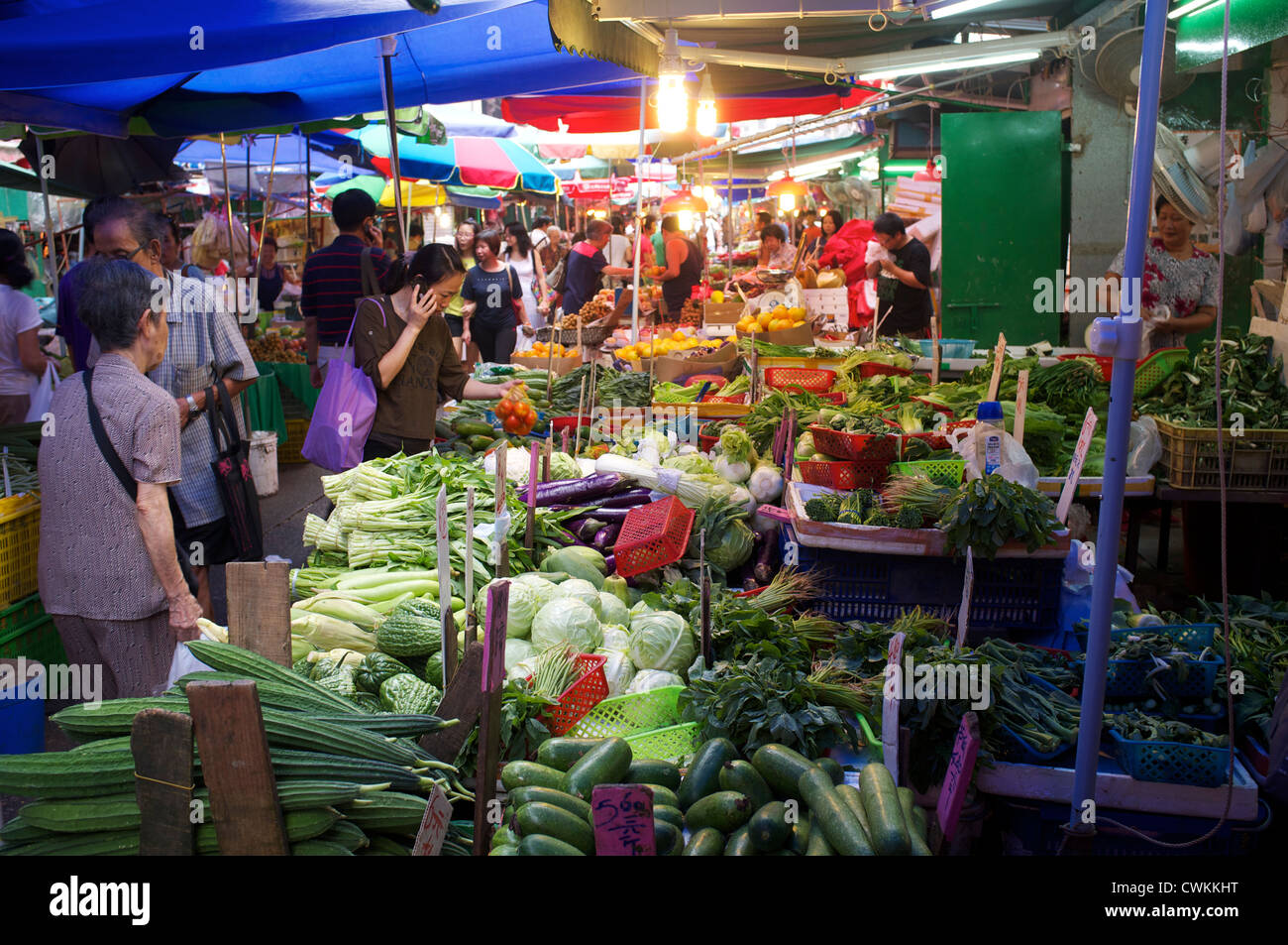 El mercado de alimentos de Hong Kong. 27-Aug-2012 Foto de stock