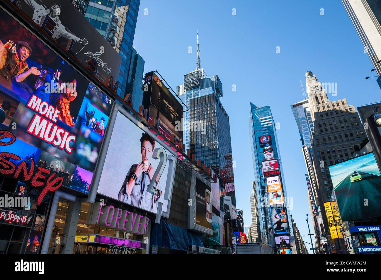 Times Square Publicidad y edificios, NYC Foto de stock