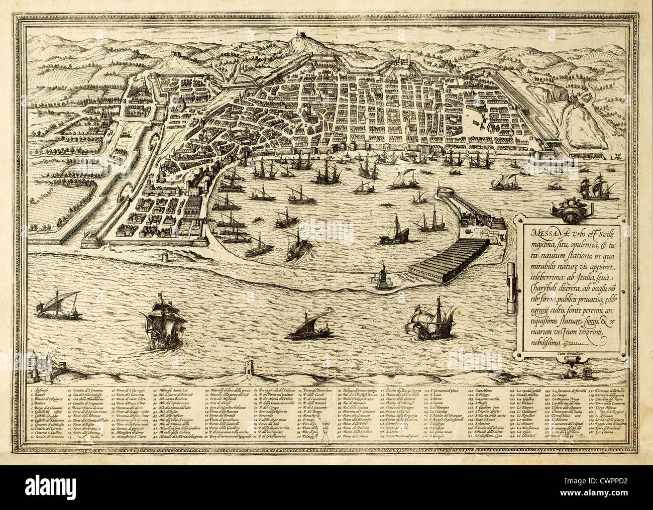 Mapa de Messina, Sicilia Fotografía de stock Alamy