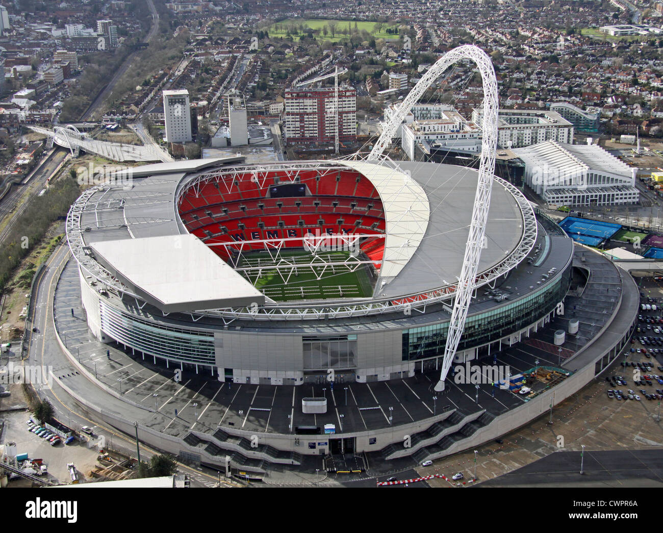 Vista aérea del estadio de Wembley, Londres Foto de stock