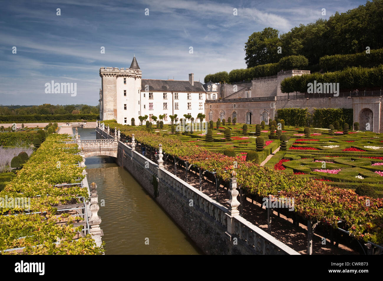 Chateau de Villandry, Villandry, Indre-et-Loire, Francia. Foto de stock