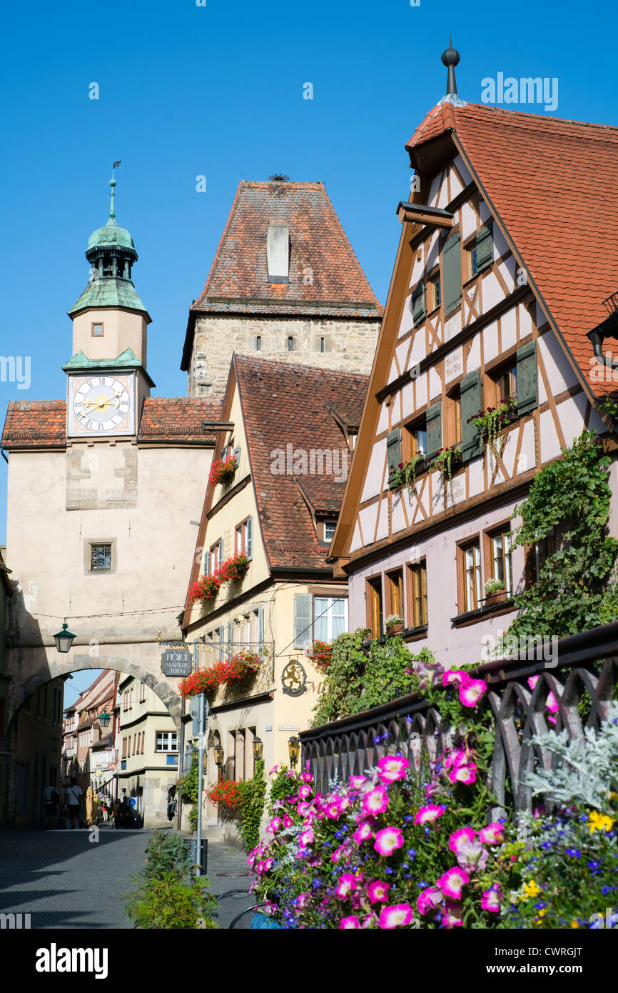 Rothenburg ob der Tauber medieval en Baviera, Alemania Foto de stock