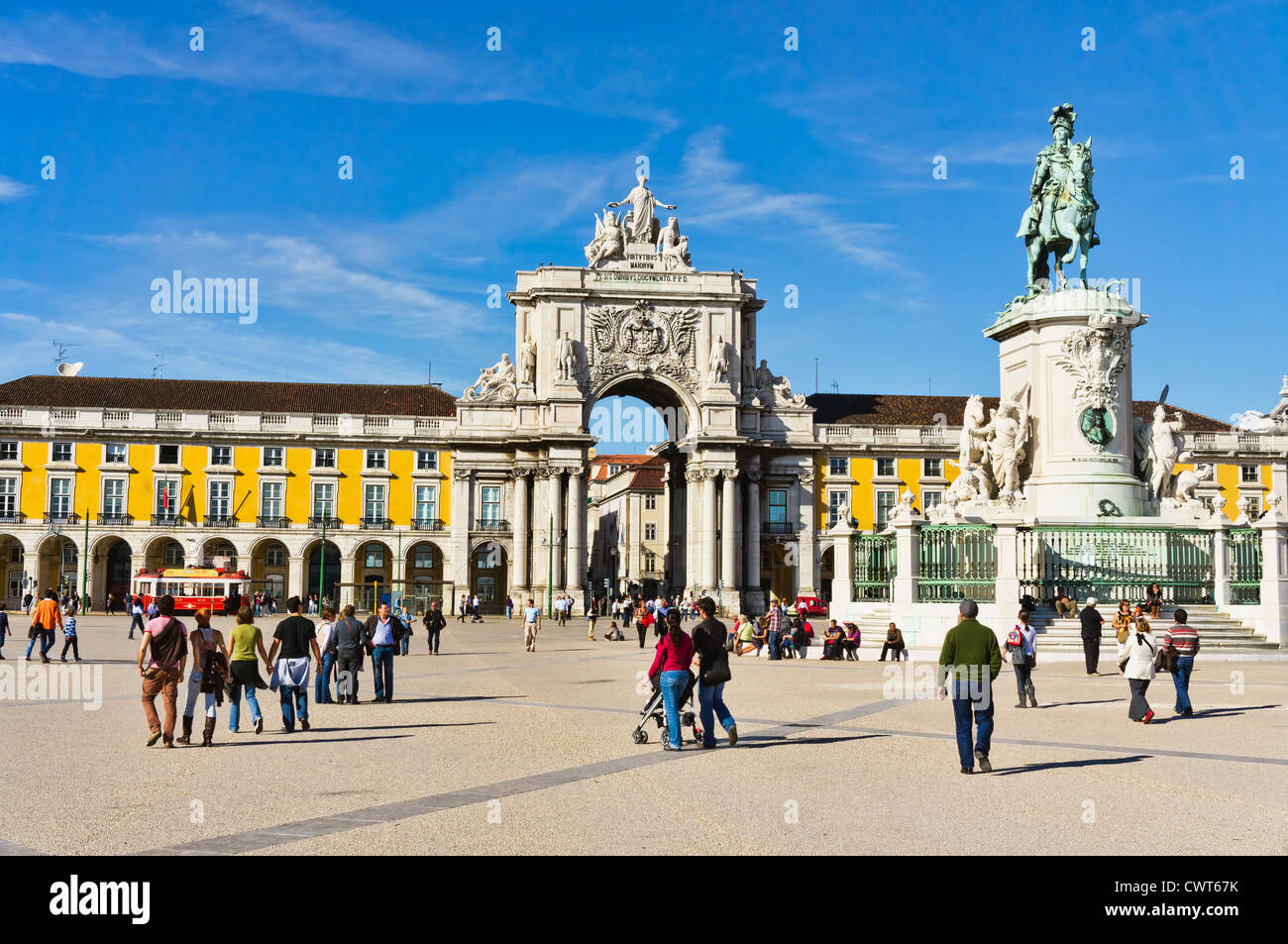 Plaza del comercio en Lisboa, Portugal. Foto de stock