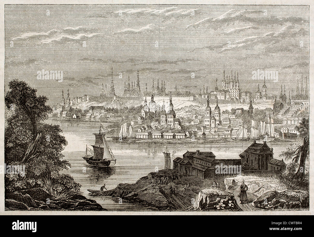 Vista antigua de Kazan Foto de stock