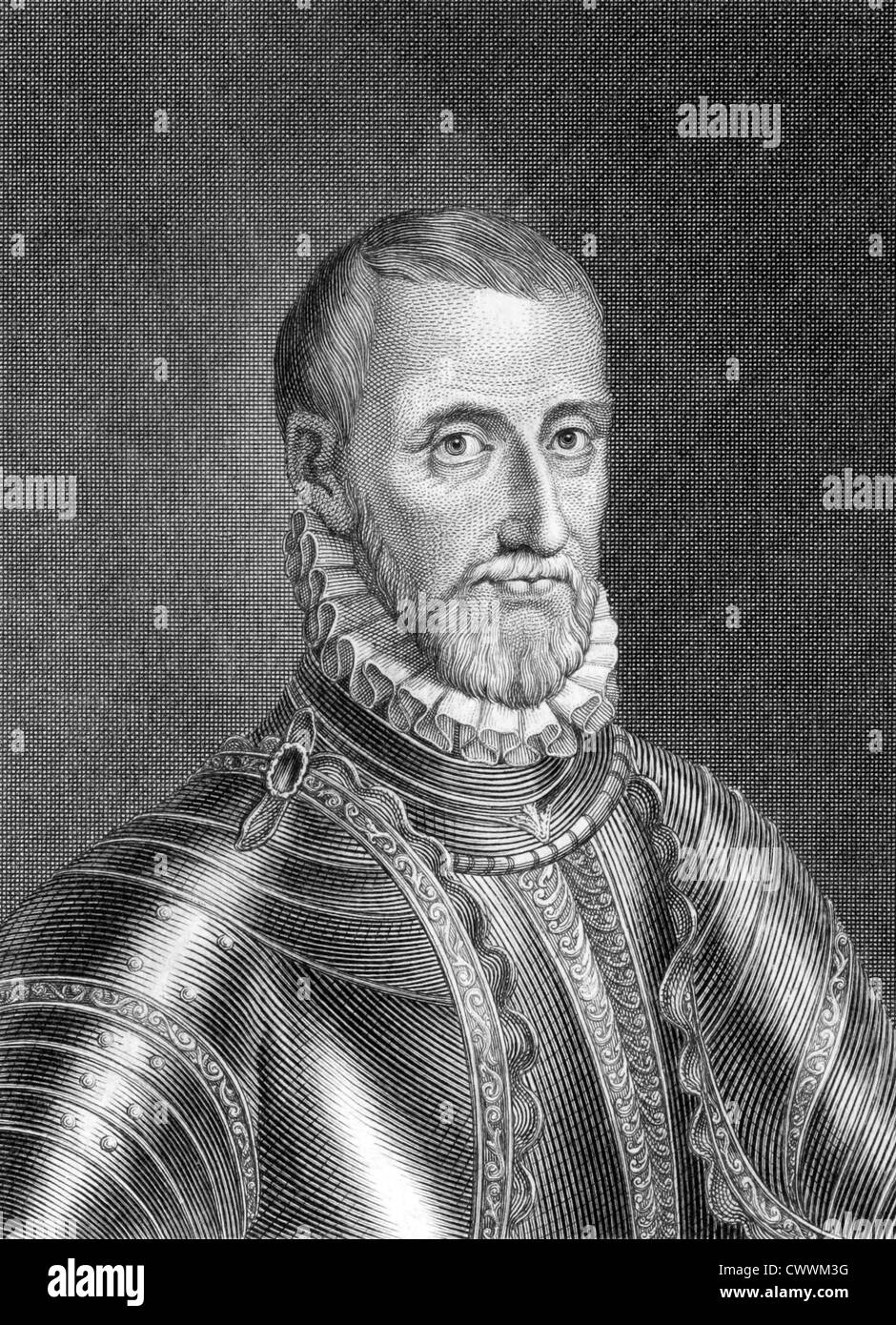 Gaspard de Coligny; II (1519-1572) el grabado desde 1859. Noble francés y el almirante. Foto de stock