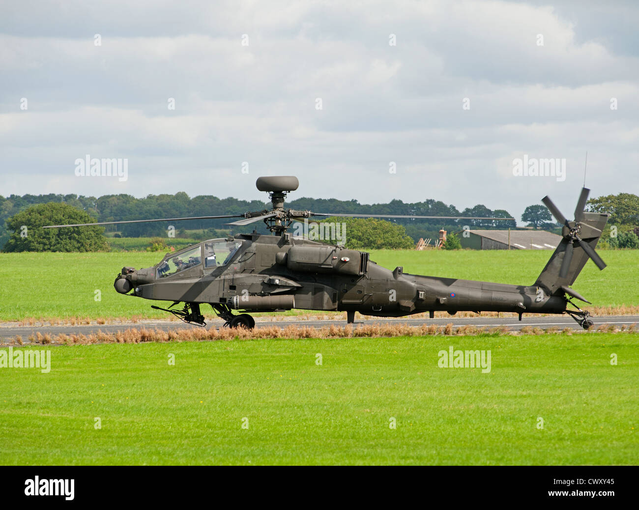 Army Air Corps WAH-64 Apache AH1 un helicóptero militar en el Aeródromo de verde medio penique, Wolverhampton. Ocs 8375 Foto de stock