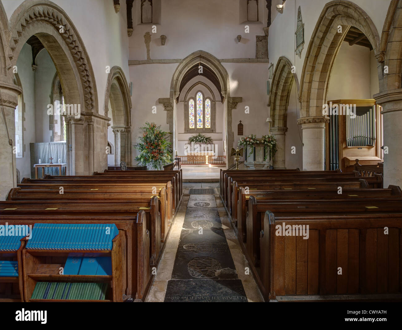St Mary's Church, Bibury, Gloucestershire Foto de stock