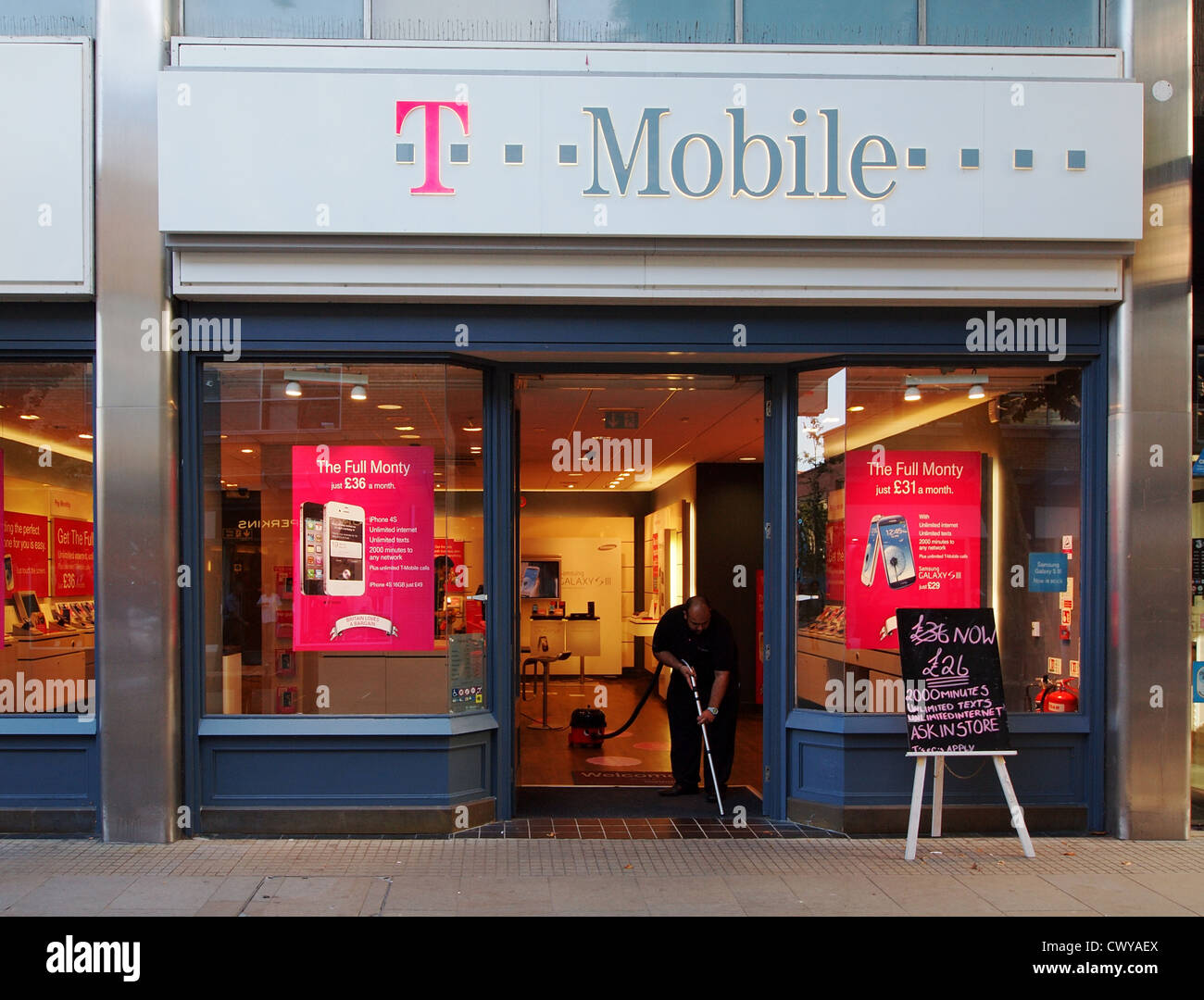T-Mobile Tienda Swindon Foto de stock