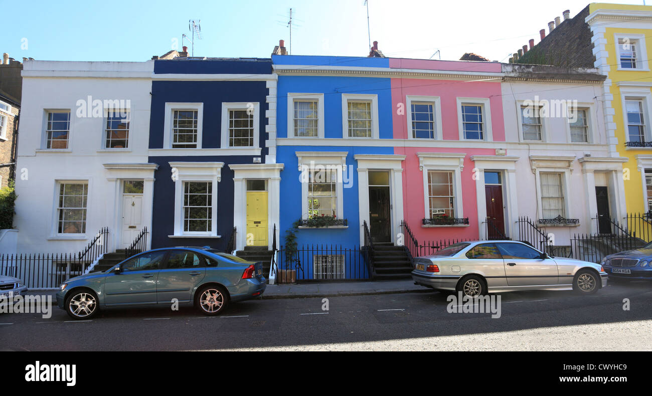 Casas en Denbeigh Terraza Notting Hill London W11 Foto de stock