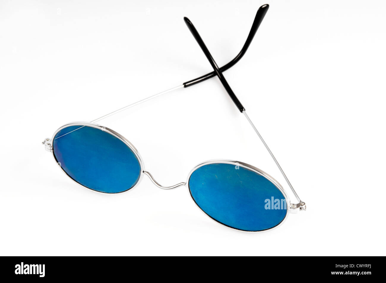 Gafas de lentes redondas azules Fotografía de stock - Alamy