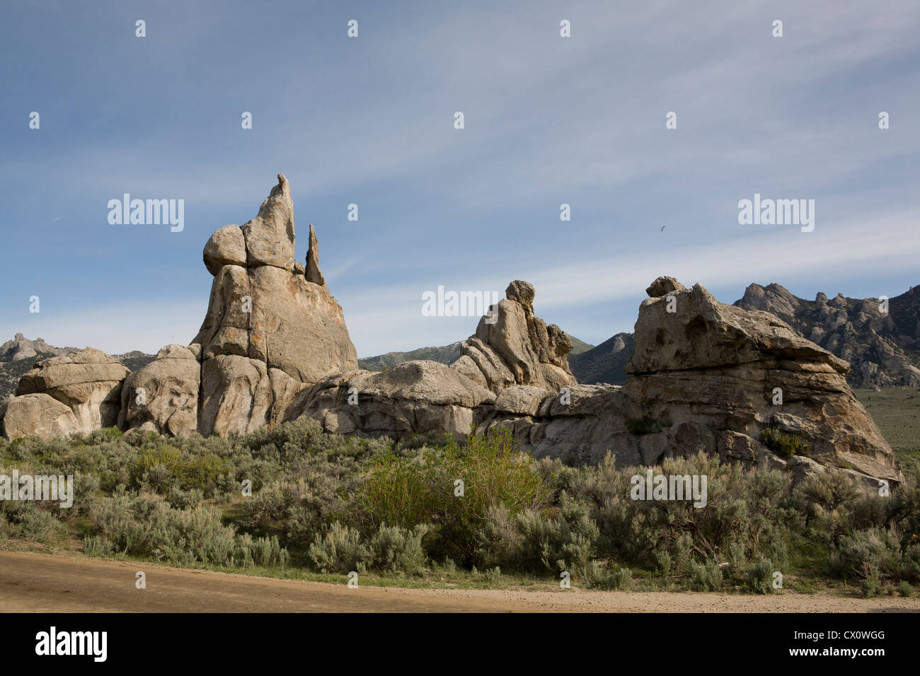 Caprichosas formas rocosas en Ciudad de rocas Reserva Nacional, Almo, ID. Foto de stock