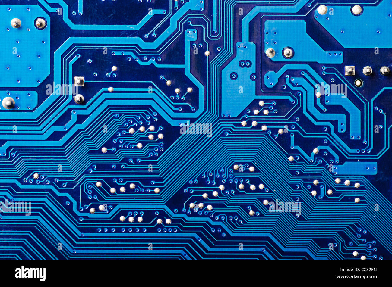 matraz Trueno triunfante Placa de circuito digital azul de fondo (placa base de PC Fotografía de  stock - Alamy