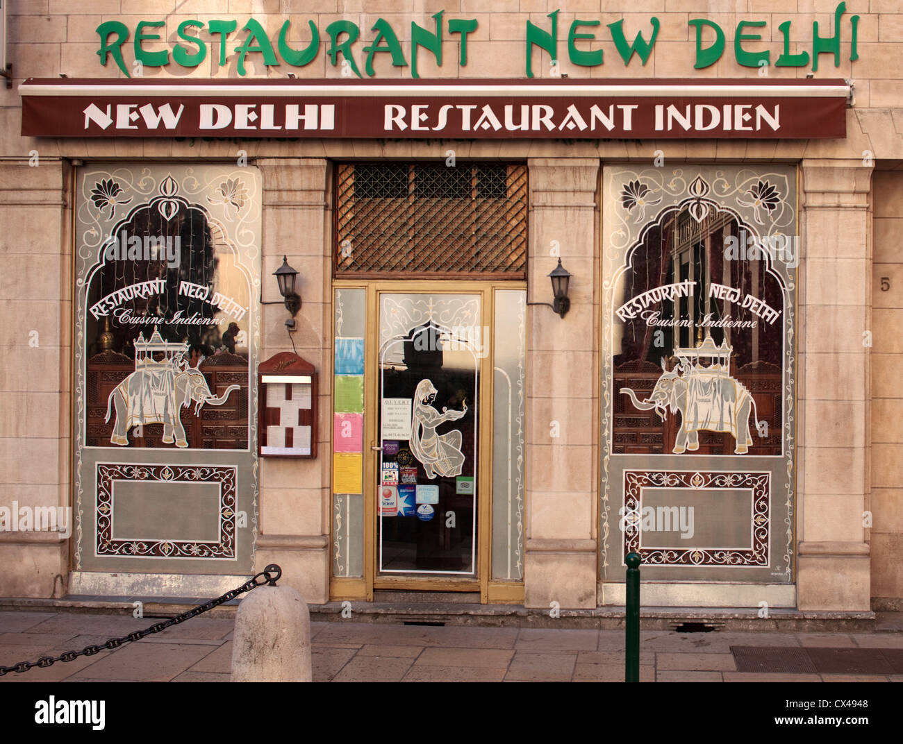 Nueva Delhi - restaurante indio en Lyon, Francia. Foto de stock