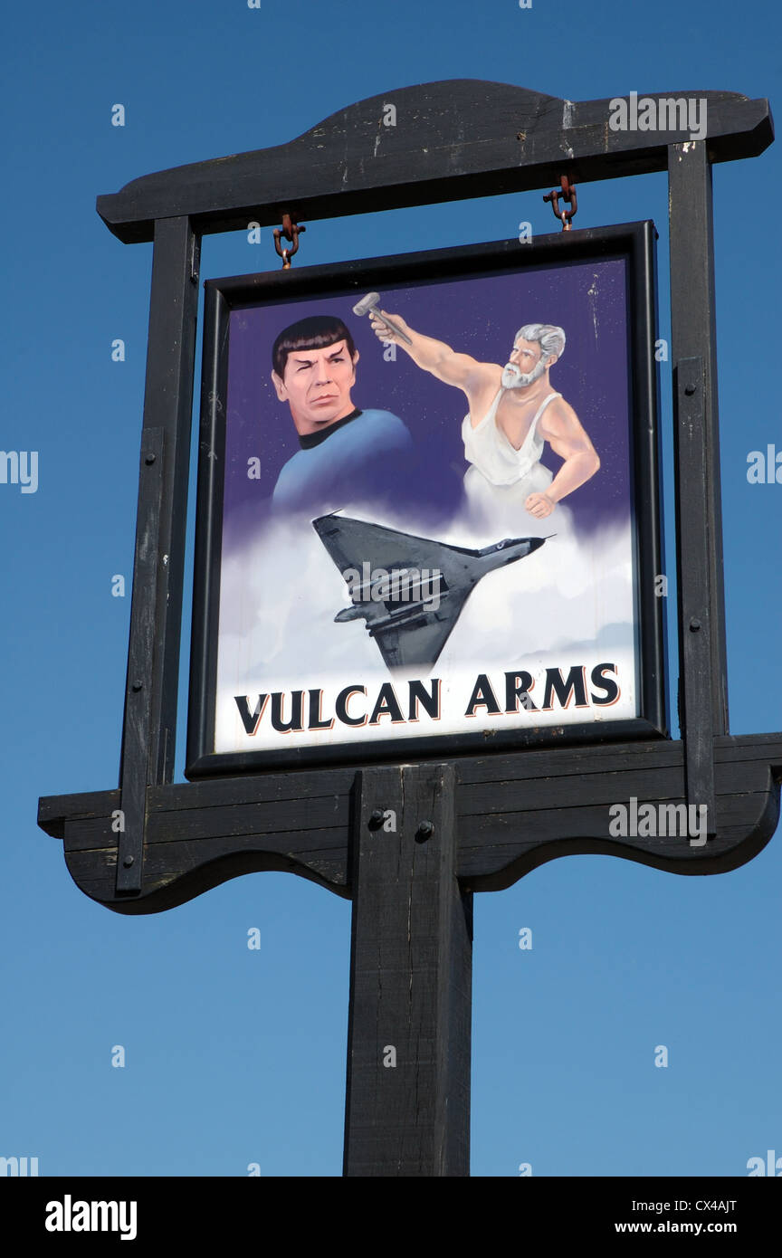 Cartel premiado para la Vulcan Arms Pub en Sizewell, Suffolk Foto de stock