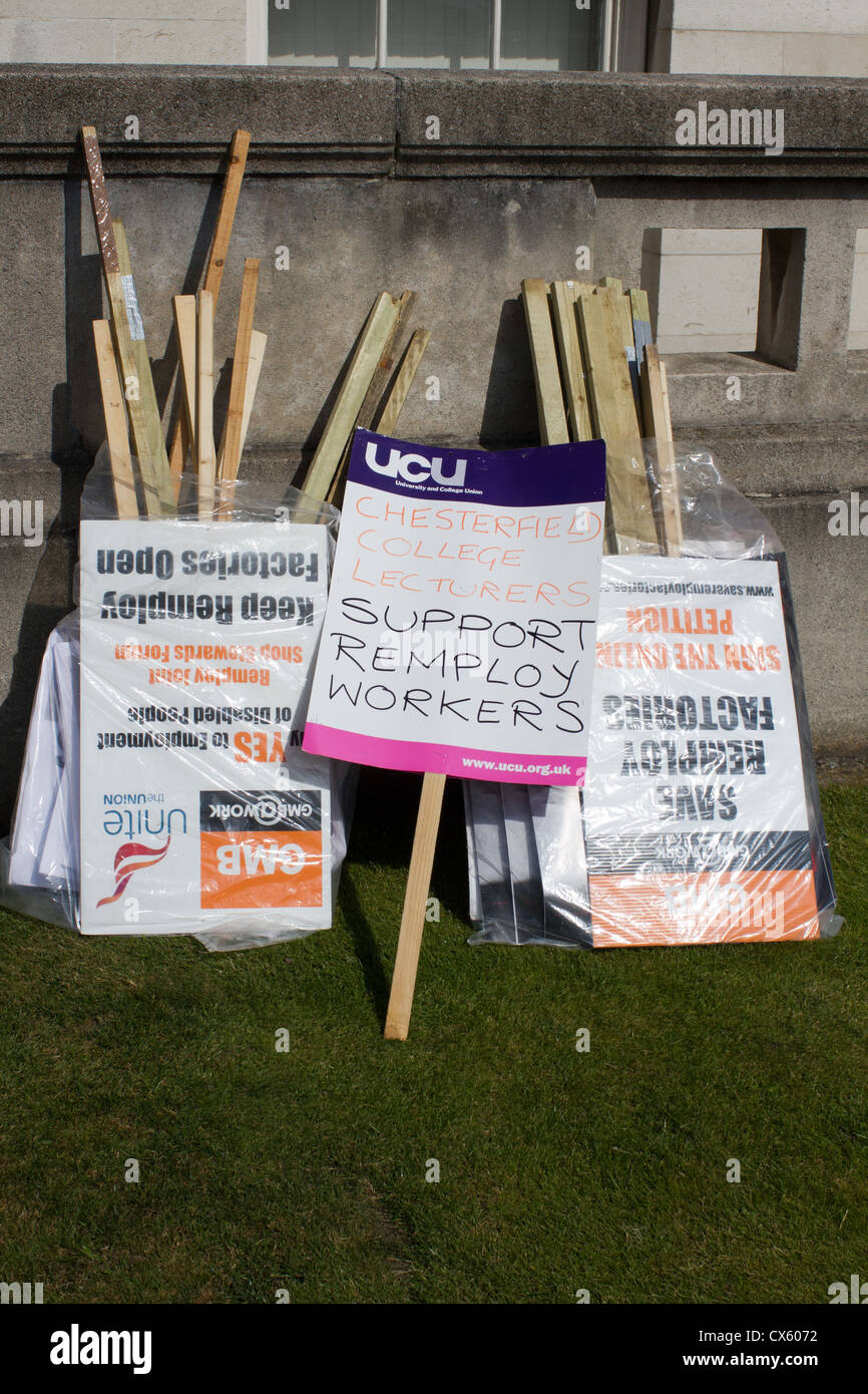 Chesterfield conferenciantes universitarios placard Foto de stock
