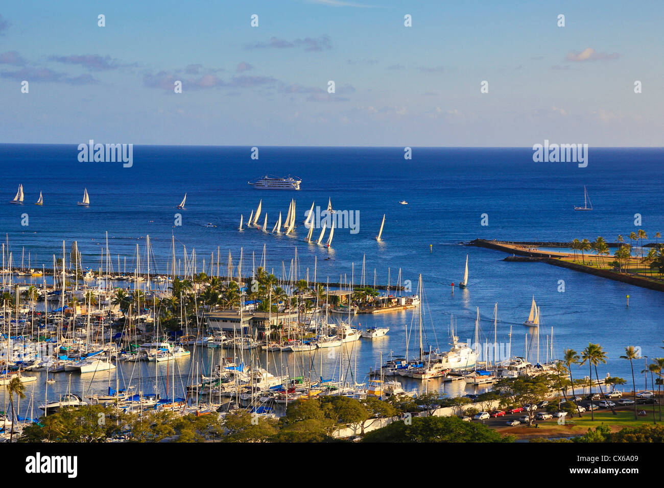 El puerto deportivo Ala Wai, Waikiki, Oahu, Hawai Foto de stock