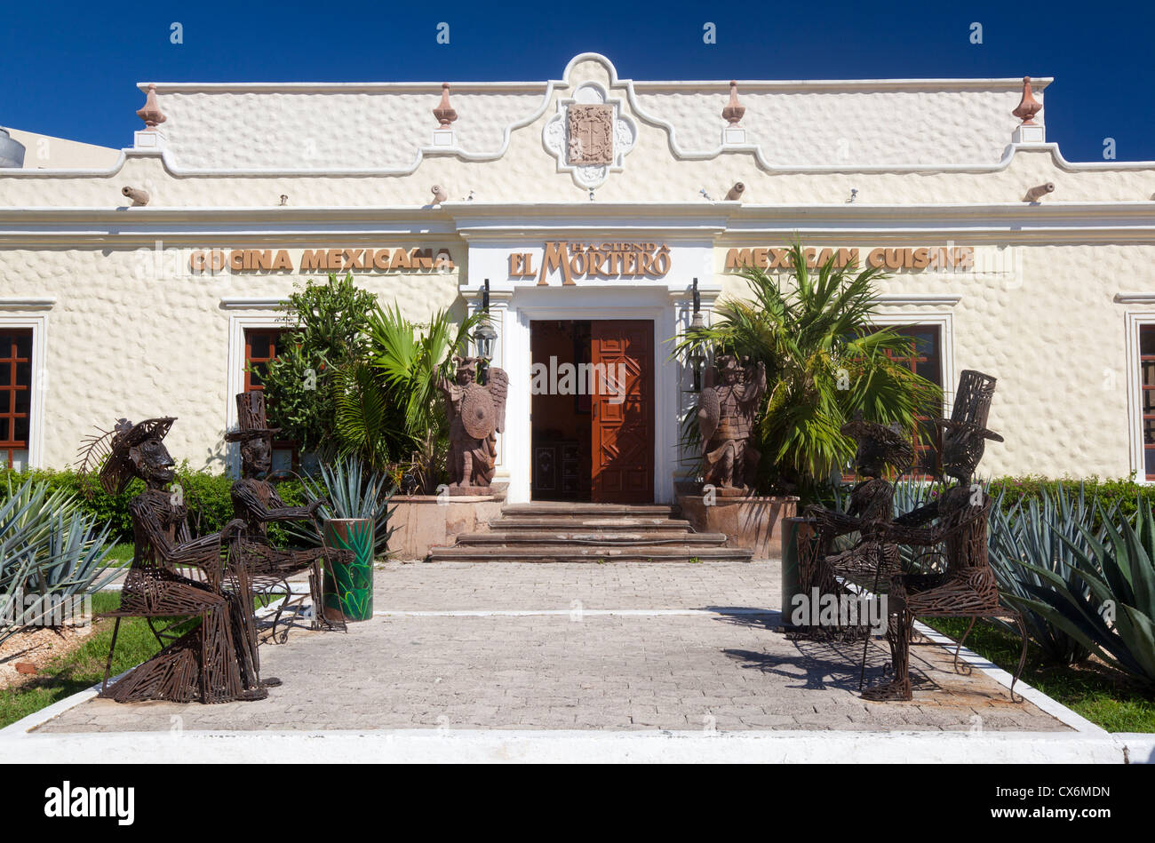 Hacienda El mortero, restaurante de comida mexicana, Cancún, México Foto de stock