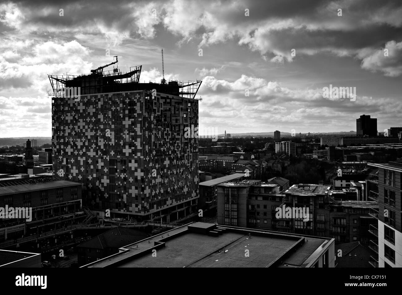 El cubo está terminando la construcción en Birmingham Foto de stock